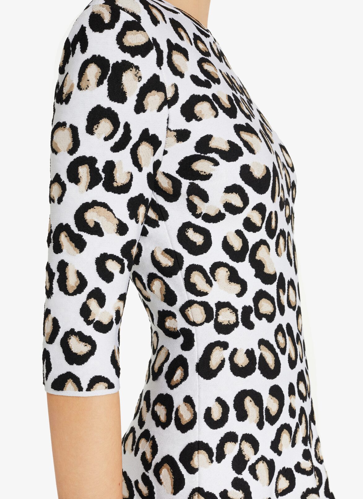 Leopard Skater dress ALAÏA WHITE/BLACK LEOPARD SKATER DRESS